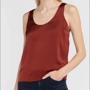 Express Reversible Satin Tank Top Black & Copper